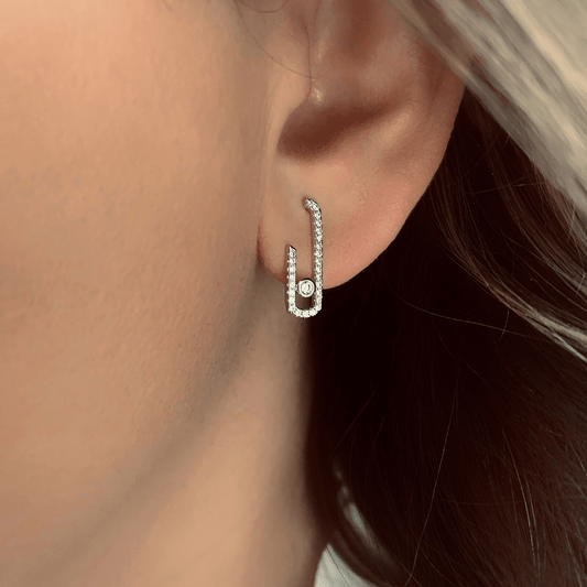 Pave Set Crystal Drop Earrings