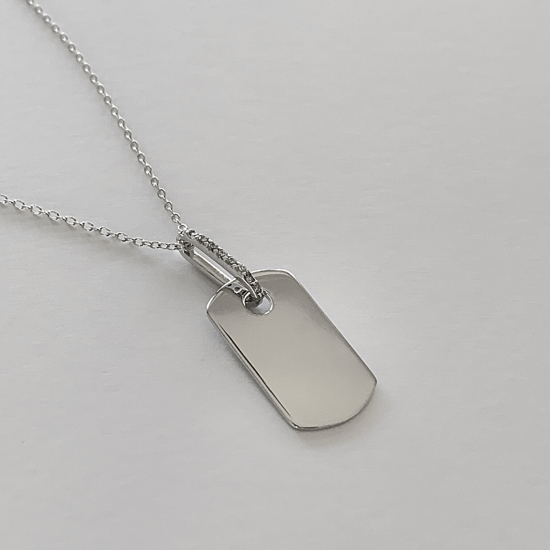 CABLE CHAIN TAG NECKLACE