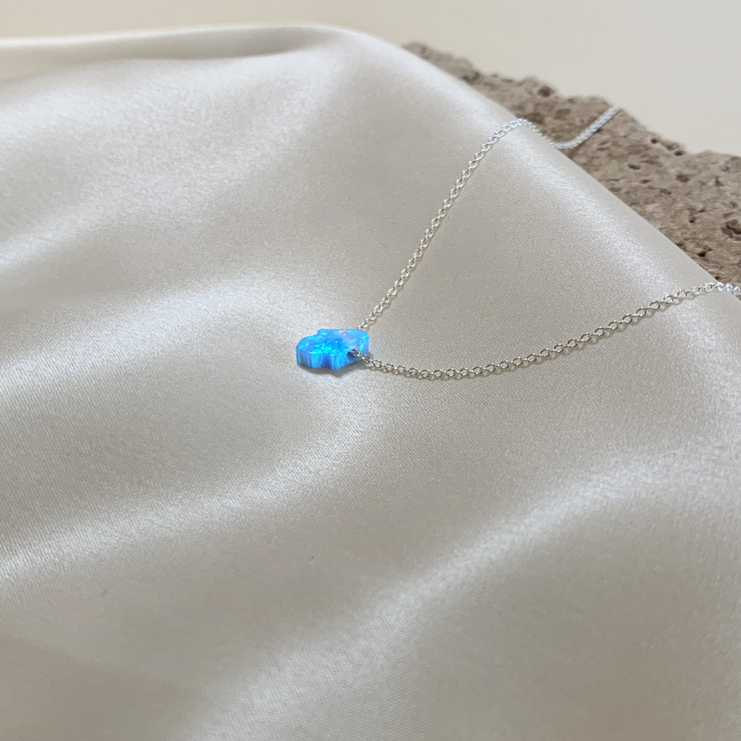 Light blue Hamsa Hand Necklace