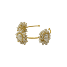 Load image into Gallery viewer, Pearl Cluster Cuff Bangle
