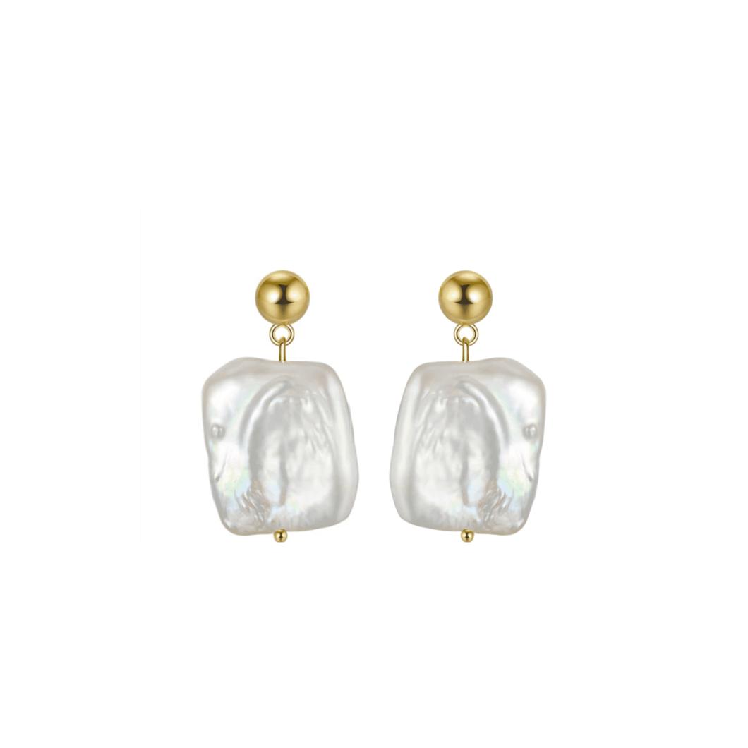 pearl stud earrings women gold jewellery 