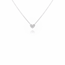 Load image into Gallery viewer, Petite Pave Heart Necklace
