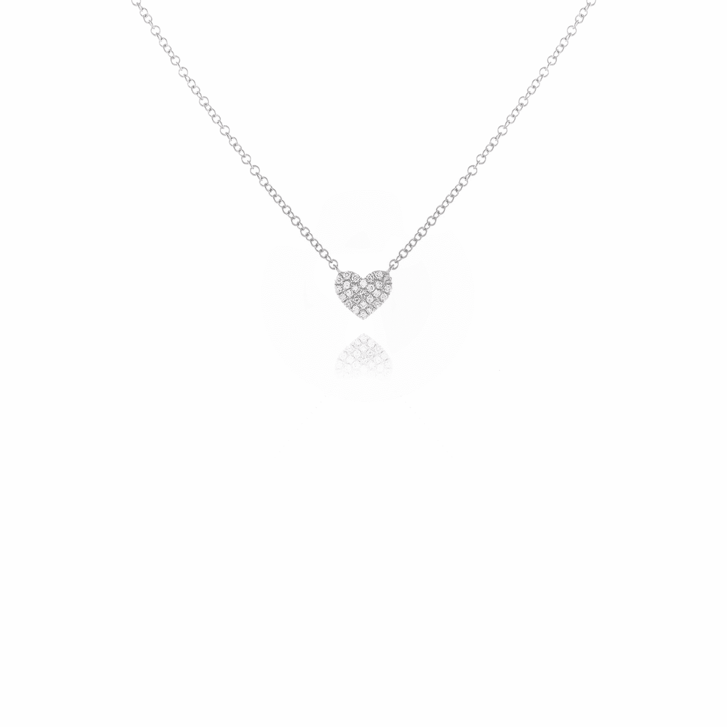 Petite Pave Heart Necklace