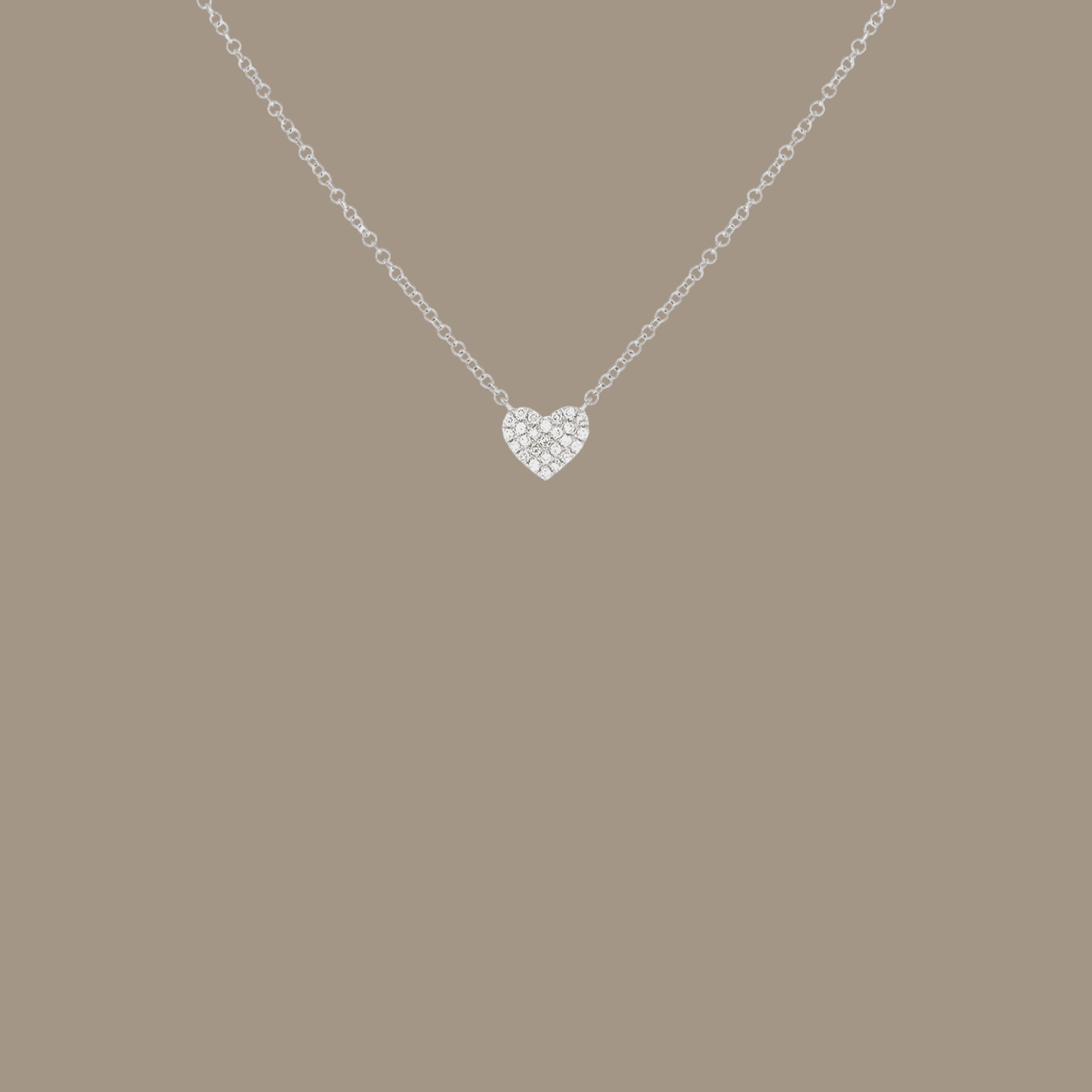 Petite Pave Heart Necklace