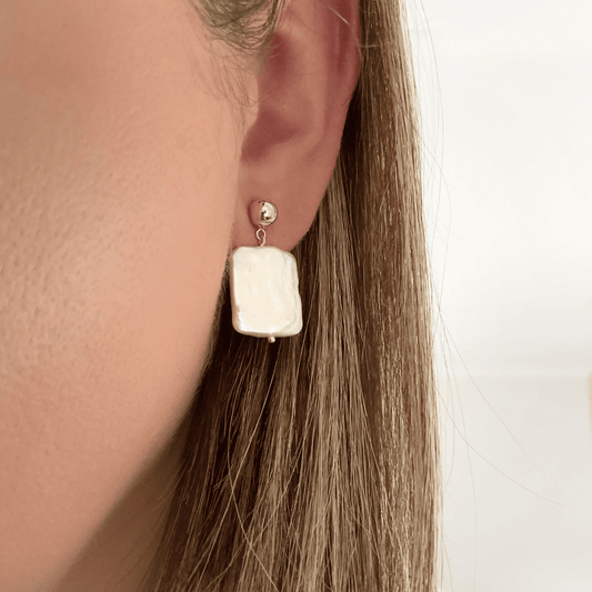 pearl stud earrings women gold jewellery 
