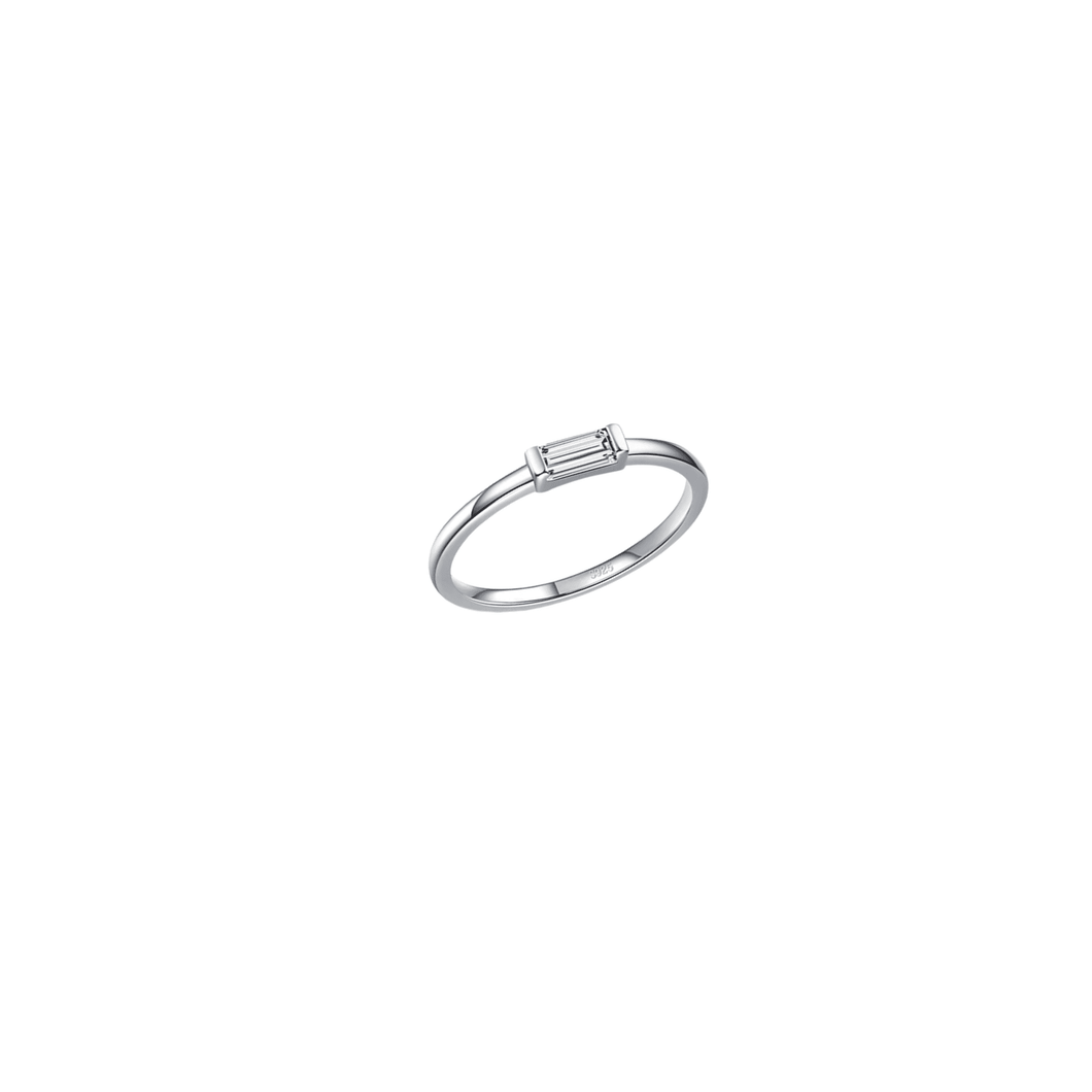 Sterling Silver Baguette Ring