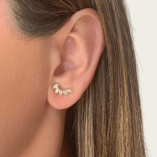 earrings ear crawler ear climber silver diamond marquise woman jewellery jewelry fashion accessories silver sterling silver gold vermeil style minimalist Tiffany and co Mimco zara country road witchery viktoria wood Myer David Jones kookai forever new layering jewellery Francesca jewellery stores Melbourne pandora