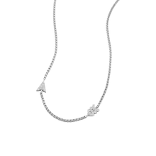 Load image into Gallery viewer, arrow necklace silver arrow pendant bezel pendant charm necklace woman jewellery jewelry fashion accessories silver sterling silver gold vermeil style minimalist Tiffany and co Mimco zara country road witchery viktoria wood Myer David Jones kookai forever new layering jewellery Francesca jewellery stores Melbourne pandora 

