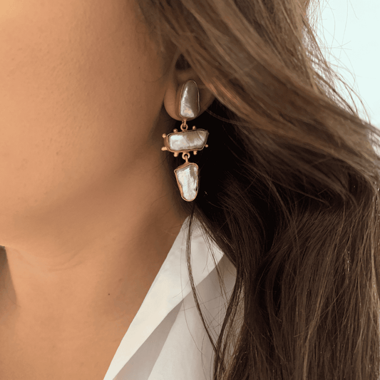 Dotted Baroque Pearl Earrings